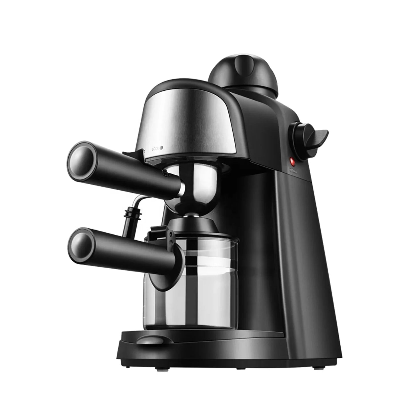1-4 Cup Coffee Machine Steam Expresso Maker with Milk Frother