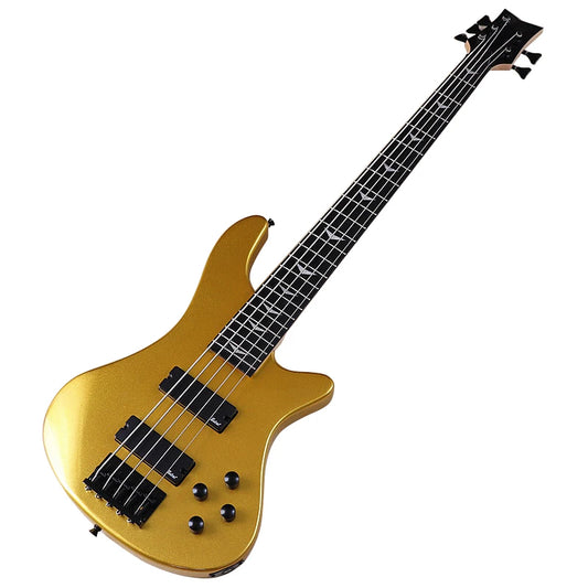 Champagne Gold 43 Inch Electric Bass Guitar (5 String & 4 String available) with Solid Okoume Wood High Gloss