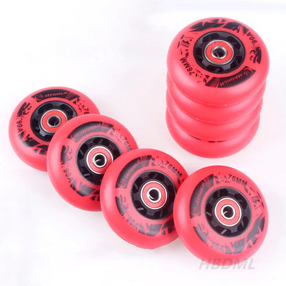 Fancy PU Inline Roller Skate Wheels (62/64/68/70/72/76/80mm) with Wear-Resistant Bearing(83A/85A/90A/93A)