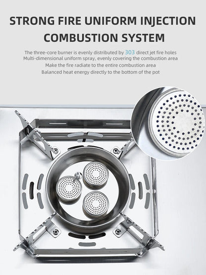 7800W High Power Stainless Steel Outdoor Camping  IGT Gas Stove Table Burner
