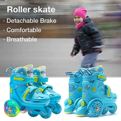 Childrens Adjustable High Plastic Skates - For Age 2-8