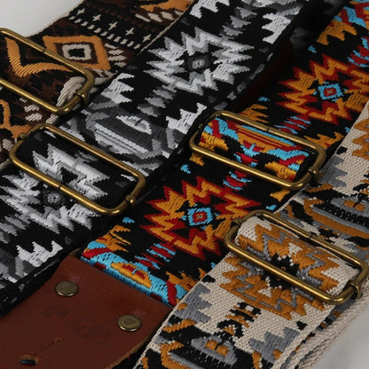 Adjustable Bohemian Style Soft Leather Guitar Strap