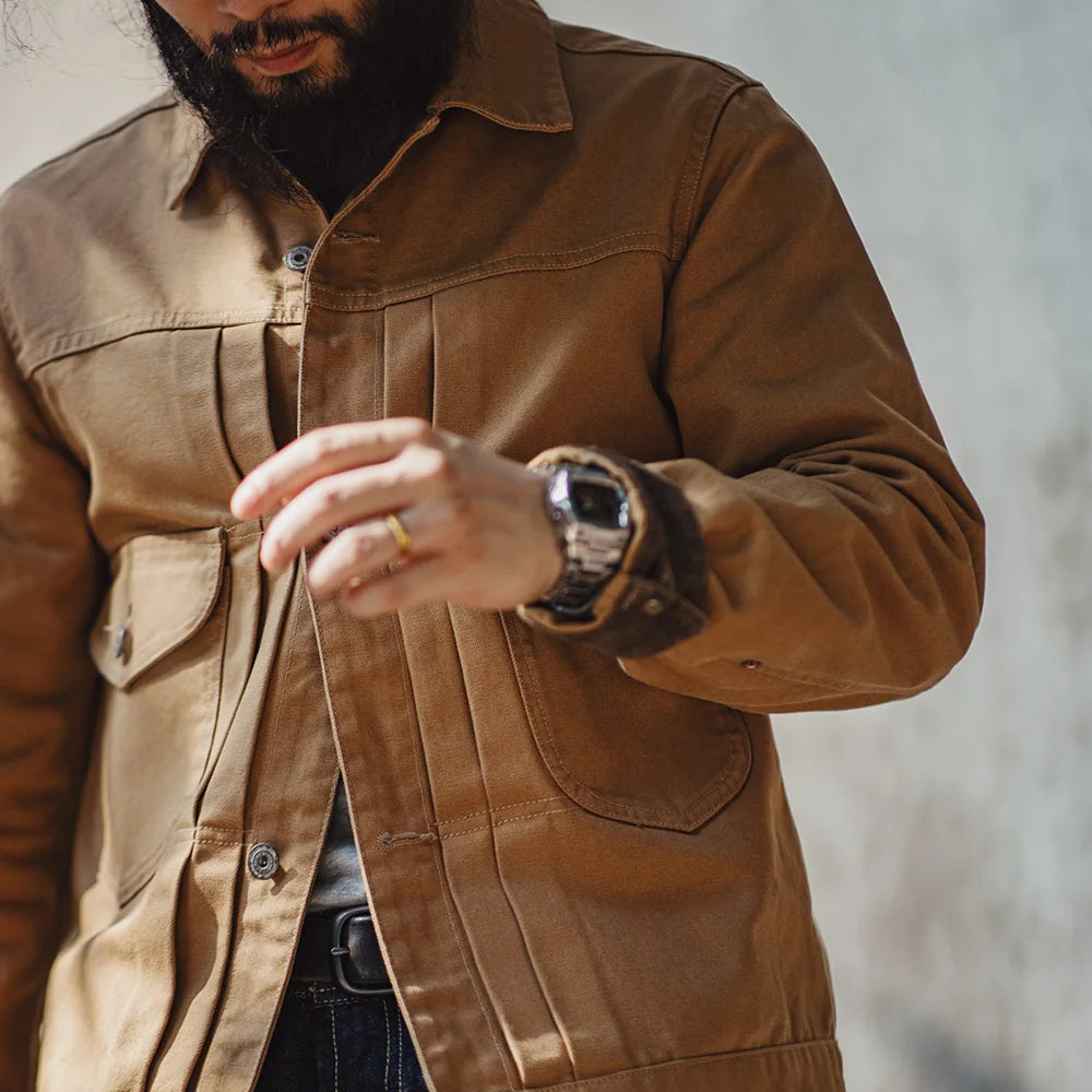 Vintage Heavyweight Canvas Rancher Jackets with Collar Jacket