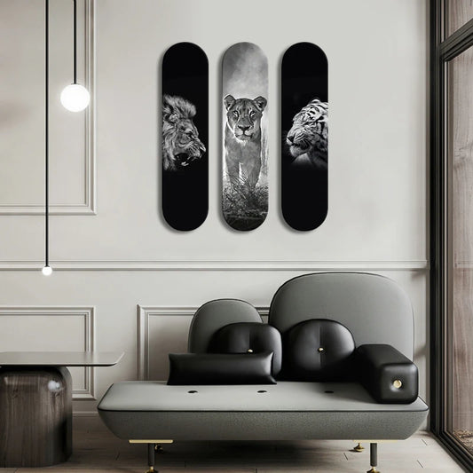 Tiger & Lion Skate Deck Wall Art