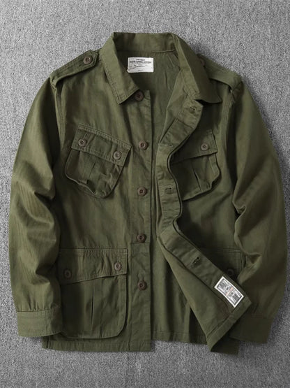 100% Cotton Washed Multi-pocketed American Retro Tropical Jungle M65 Jacket