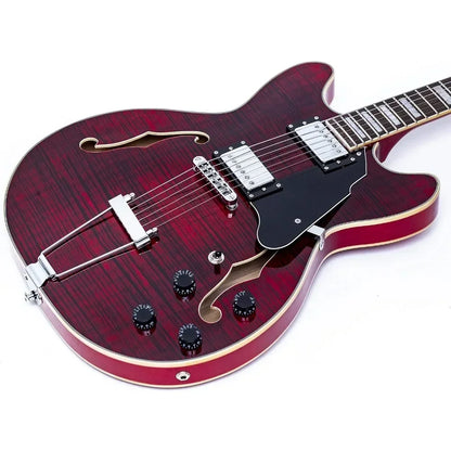 Semi-Hollow Jazz Electric Guitar   (RED)