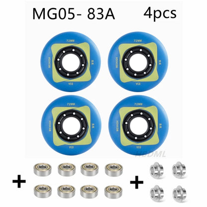 Fancy PU Inline Roller Skate Wheels (62/64/68/70/72/76/80mm) with Wear-Resistant Bearing(83A/85A/90A/93A)