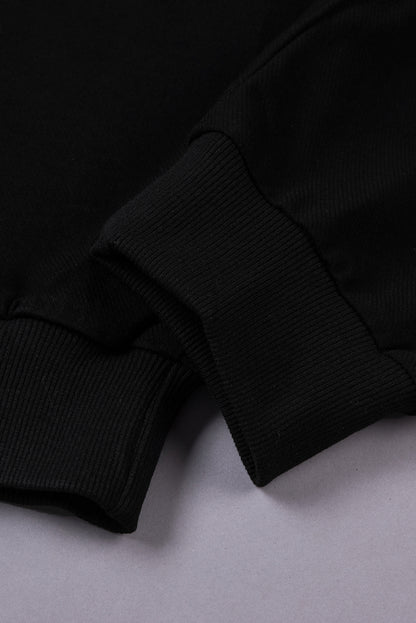 Black Casual Elastic Waist Drawstring Jogger Pants