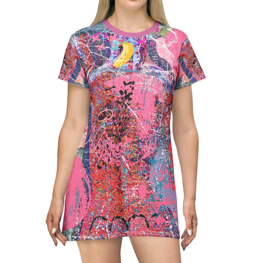 Designers T-Shirt Dress FUSCIA | Minimal By QueenNoble