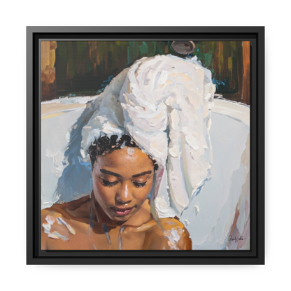 WOMAN TAKING A BATH Canvas Wall Art - By QueenNoble