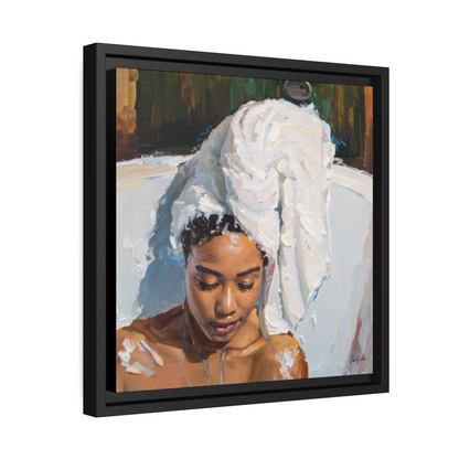 WOMAN TAKING A BATH Canvas Wall Art - By QueenNoble