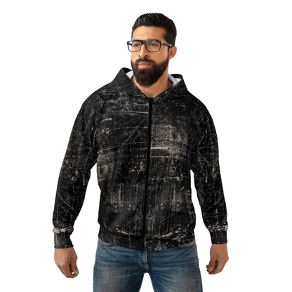 Unisex Zipped Fleece Jacket with Hoodie ALPHA from Minimal By QueenNoble