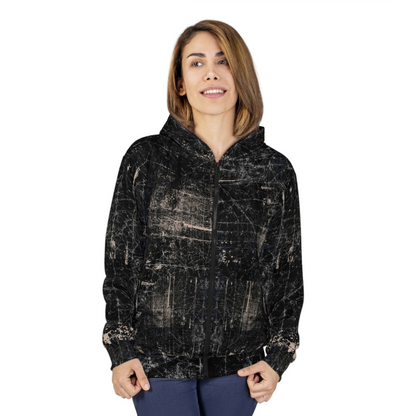 Unisex Zipped Fleece Jacket with Hoodie ALPHA from Minimal By QueenNoble
