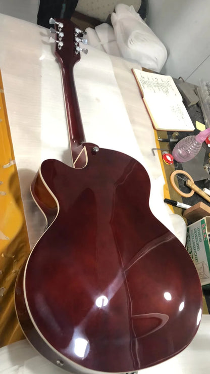 f  Hole Semi Hollow Electric Guitar Chrome Hardware