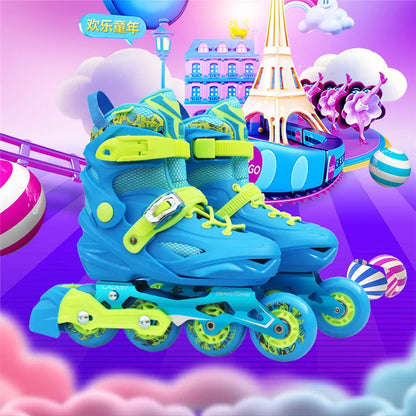 Kid's Outdoor 4 Wheel Colorful Inline Roller Blades