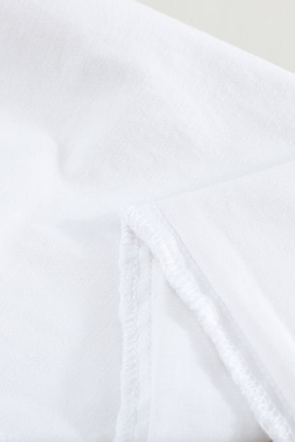 White Plain Buttons Frayed Raw Hem High Waist Denim Jeans