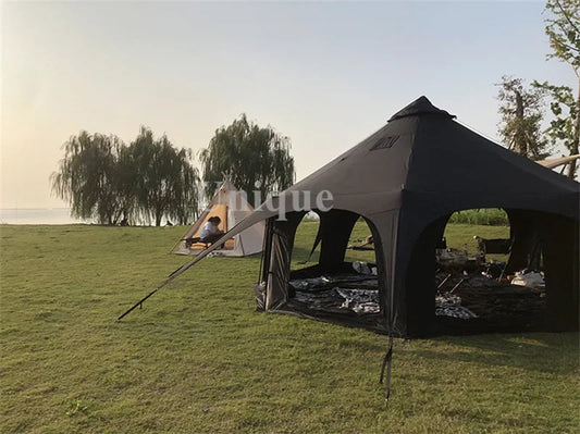 Large Outdoor 6-8 Persons Multi-window Ventilated, Integrated Yurt Tent