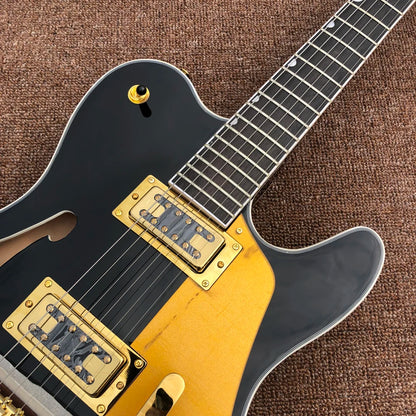 Hollow Body Electric Jazz Guitar with Gold Hardware