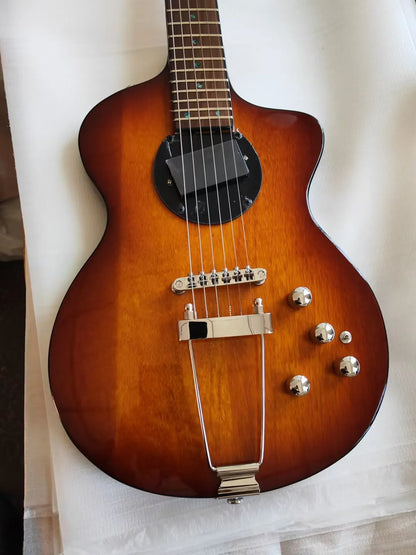 Turn Model 1 C-LB Lindsey Buckingham Burgundy Brown Semi Hollow Electric Guitar Black Body Binding Chibson Guitar