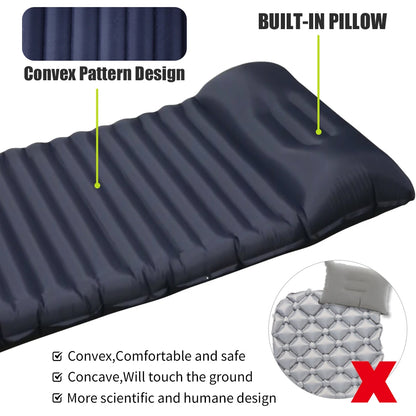 Ultralight Thicken Outdoor Inflatable Mattress with Built-in Pump
