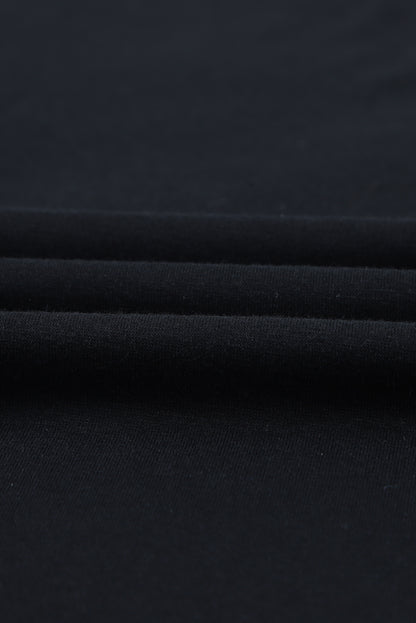 Black Casual Raglan Sleeve Basic Dress for Women
