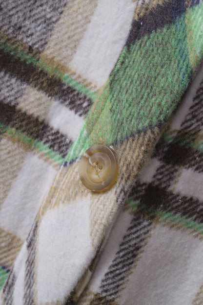 Green Plaid Casual Button Up Fall Shacket