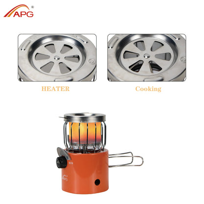 APG Mini 2 In 1 Camping Stove Gas Heater & Cooking System