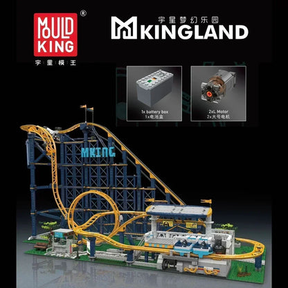 Mould King 11012 Roller Coaster Building Kit Amusement Park Funfair Track Construction Blocks Toy with Motors Gift Toy Kid Adult