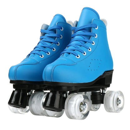 Beginner Quad Skates with Microfiber Leather Shoes
