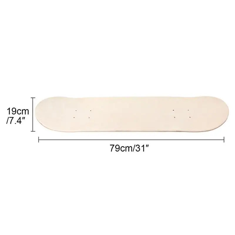 8" Blank Natural Skateboard Deck (8-Layer Maple Double Concave 79x19cm)