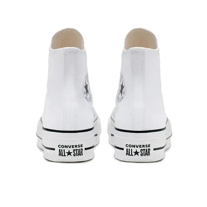 Converse All Star High Top Muffin Bottom Classic Hundred  Women's Casual Non-slip High Top Canvas Shoes (Premium White)