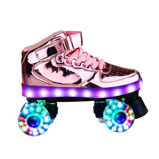 LED Sneaker Style Quad Roller Dance Skates