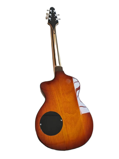 Turn Model 1 C-LB Lindsey Buckingham Burgundy Brown Semi Hollow Electric Guitar Black Body Binding Chibson Guitar