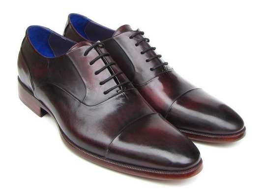 Paul Parkman Men's Captoe Oxfords Black Purple Shoes (ID#074-PURP-BLK)