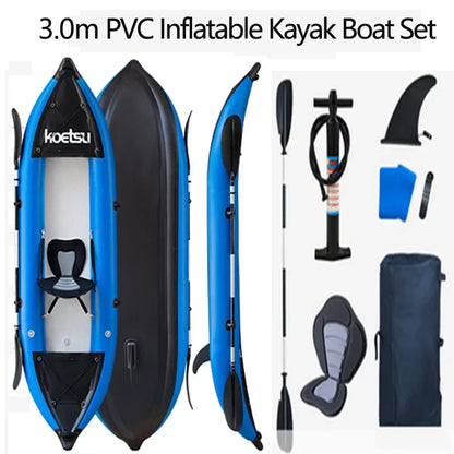 KOETSU 1-2 Persons Inflatable PVC Kayak Fishing Canoe