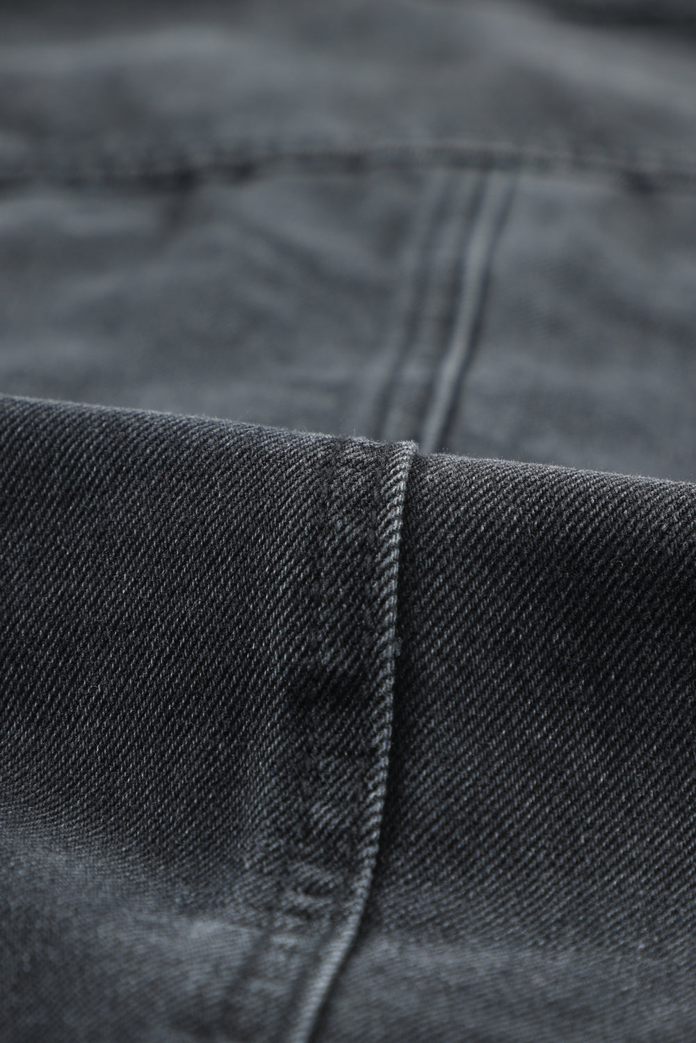 Black Ripped Raw Hem Button Up Denim Shacket