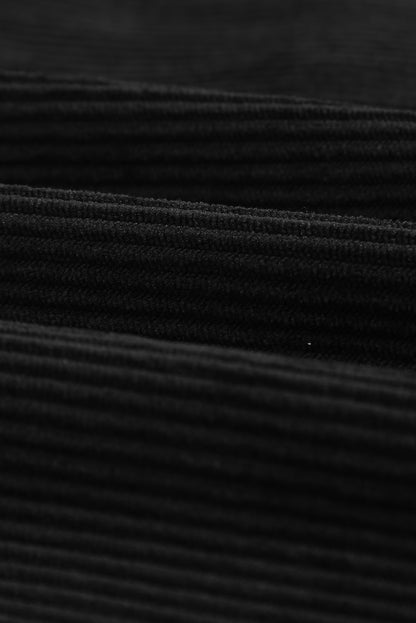 Pocketed Button Ribbed Textured Shacket