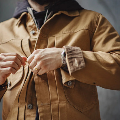 Vintage Heavyweight Canvas Rancher Jackets with Collar Jacket