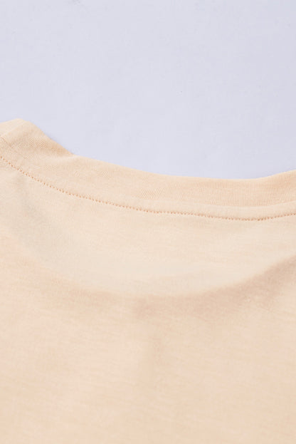Green Plain Solid Color Crew Neck Tee