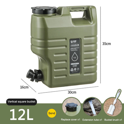 3.2 Gallon/12L Camping Water Container with Spigot BPA Free Car Water Carrier Tank Large Capacity Truly No Leakage Multifunction