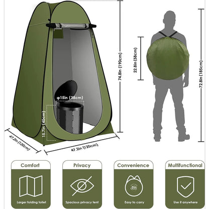 X Large Camping Folding Toilet, 12 Toilet bags, 12 pack Liquid Waste