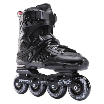 Outdoor Flat 4 Wheel Inline Free Skate Roller Blades - Aluminum Trucks & PU Wheels