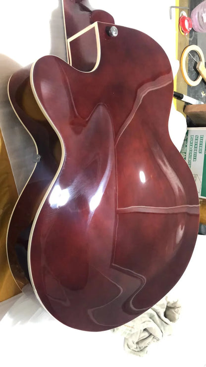 f  Hole Semi Hollow Electric Guitar Chrome Hardware