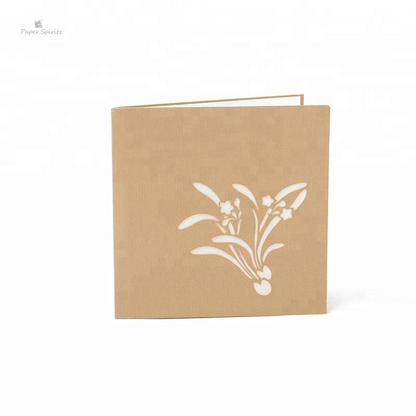 Gold Daffodil 3D Pop Up Greeting Card
