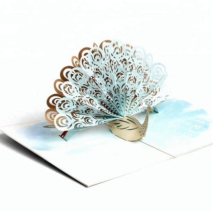 Colourful Peacock 3D Pop Up Greeting Card
