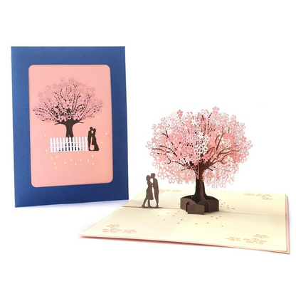 Romantic cherry trees 3D Pop Up Greeting Card
