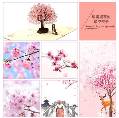 Romantic cherry trees 3D Pop Up Greeting Card