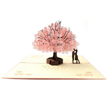 Romantic cherry trees 3D Pop Up Greeting Card