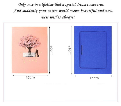Romantic cherry trees 3D Pop Up Greeting Card