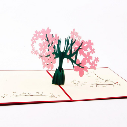 3D Sakura with Lover 3D Pop Up Greeting Card